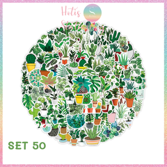 [HOTIS] Set Sticker nhiều mẫu size lớn 5 - 8cm, nhãn dán cán màng phim PVC không thấm nước, dán được nhiều lần