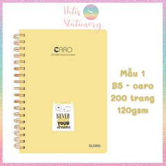 HOTIS Sổ lò xo kép Klong caro B5 200 trang, bìa cứng