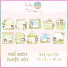 [HOTIS] Set 100 tờ giấy ghi chú MUYU hoạt hình dễ thương, không keo dính
