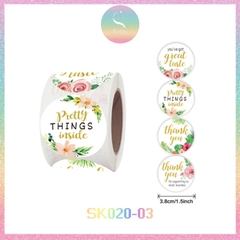 [HOTIS] Sticker Thank You Bigsize, Nhãn dán cám ơn Cỡ lớn 3.8cm/ 5cm - 500 miếng