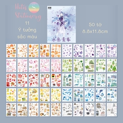 [HOTIS] 50 MẪU - Sticker dán sổ hoạt hình Colorful Dream - 50 tờ/ hộp