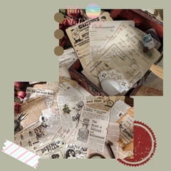 [HOTIS] Giấy nền vintage họa tiết sách cũ - 25 tờ