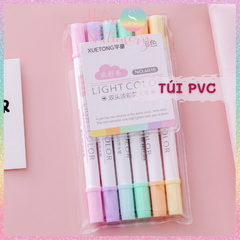 [HOTIS] Bộ 6 bút highlight 2 đầu Light Color 6 màu siêu cưng