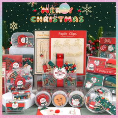 [HOTIS] Bộ Quà tặng VPP Giáng Sinh - Combo kẹp giấy, kẹp bướm, đinh ghim, nam châm, đồ bấm kim và kim bấm