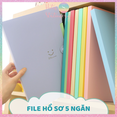 [HOTIS] 18 màu - File đựng tài liệu A4 - 5 ngăn phân trang - File lưu trữ tài liệu, giấy tờ, hồ sơ