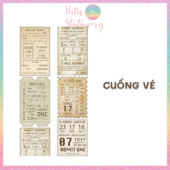 [HOTIS] Cuộn băng dán washi tape retro Âu Mỹ trang trí sổ, bullet journal - Dài 3m, Rộng 5cm
