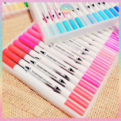 [HOTIS] Bút lông hai đầu tô màu vẽ tranh gốc nước viết calligraphy Double Head- Bộ 60/80/100/120 màu