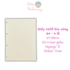 [HOTIS] Giấy refill bìa còng binder notebook A7/ A6/ A5/ B5/ A4