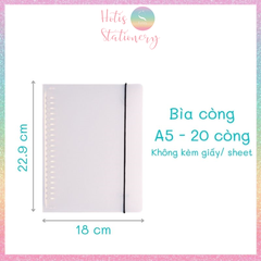 [HOTIS] White Binder - Bìa còng A6/ A5/ B5/ A4 (Không kèm giấy)