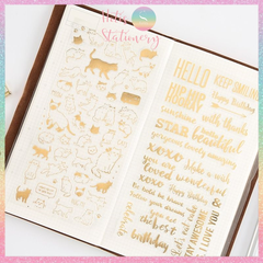 [HOTIS] Twinkle sticker vintage, nhãn dán ánh vàng lấp lánh, phong cách cổ điển