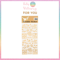 [HOTIS] Twinkle sticker vintage, nhãn dán ánh vàng lấp lánh, phong cách cổ điển