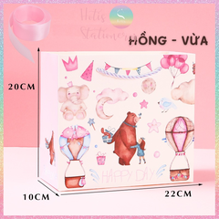 [HOTIS] Túi quà tặng Happy Day hoạt hình cute - Tặng kèm ruy băng thắc nơ