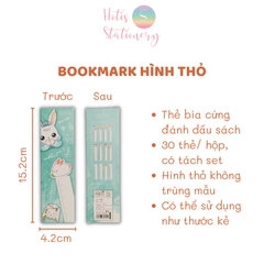 [HOTIS] Bookmark thước kẻ đánh dấu sách hình thỏ kawaii - Hộp 30 thẻ, có tách set lẻ