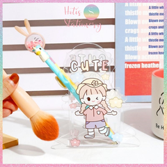 [HOTIS] Ống đựng bút acrylic trong suốt để bàn, hộp đựng cọ trang điểm - Nhiều hình dễ thương
