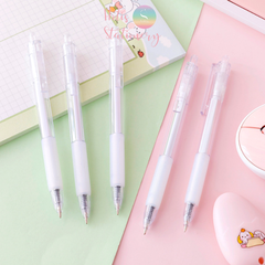 Bút bi đen vỏ trắng trong suốt - Đầu bi 0.5mm