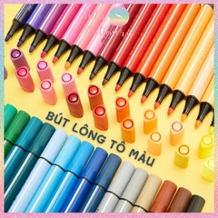 [HOTIS] Bút lông tô màu AIHAO color pen vẽ tranh gốc nước - Bộ 12/18/24/36 màu