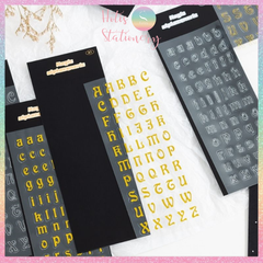[HOTIS] Sticker chữ in hoa/ thường màu vàng bạc ánh kim trang trí sổ bullet journal