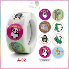 [HOTIS] Sticker Cuộn 500 Nhãn Dán Khen Thưởng Học Sinh - Tạo Động Lực, Kích Thích Học Tập, Phù Hợp Giáo Viên & Phụ Huynh