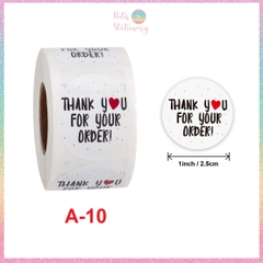 [HOTIS] Sticker Thank You Bigsize, Nhãn dán cám ơn Cỡ lớn 3.8cm/ 5cm - 500 miếng