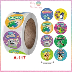 [HOTIS] Sticker Cuộn 500 Nhãn Dán Khen Thưởng Học Sinh - Tạo Động Lực, Kích Thích Học Tập, Phù Hợp Giáo Viên & Phụ Huynh