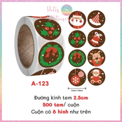 [HOTIS] 49 MẪU - Sticker nhãn dán Giáng Sinh Noel niêm phong trang trí hộp quà