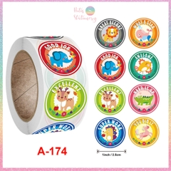 [HOTIS] Sticker Cuộn 500 Nhãn Dán Khen Thưởng Học Sinh - Tạo Động Lực, Kích Thích Học Tập, Phù Hợp Giáo Viên & Phụ Huynh