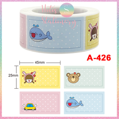 [HOTIS] Cuộn 200-300 tem dán sticker nhãn ghi tên dán sách vở, chai lọ, hộp nhựa