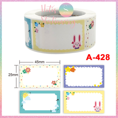 [HOTIS] Cuộn 200-300 tem dán sticker nhãn ghi tên dán sách vở, chai lọ, hộp nhựa