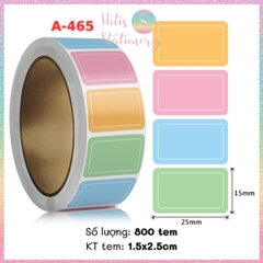 [HOTIS] Cuộn 200-300 tem dán sticker nhãn ghi tên dán sách vở, chai lọ, hộp nhựa