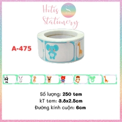 [HOTIS] Cuộn 200-300 tem dán sticker nhãn ghi tên dán sách vở, chai lọ, hộp nhựa