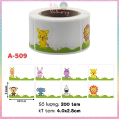 [HOTIS] Cuộn 200-300 tem dán sticker nhãn ghi tên dán sách vở, chai lọ, hộp nhựa
