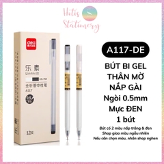 [HOTIS] Bút gel ngòi kim 0.5mm Deli G67/ A117 / A119 thân mờ nắp gài dành cho học sinh sinh viên nvvp