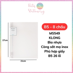 [HOTIS] Binder File còng sắt KLONG A4 B5 A5 bìa nhựa PP vân chéo dễ dàng thay giấy