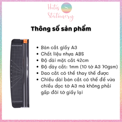 Bàn cắt giấy A3 cỡ lớn 45.6x13cm - Màu đen