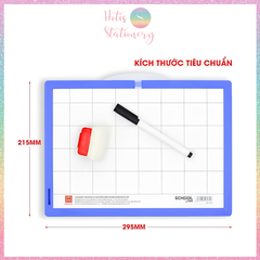 [HOTIS] Bảng Học Sinh 2 Mặt Hồng Hà 3289 – Bảng Nhựa Kẻ Ô Ly Tiêu Chuẩn, Dành Cho Bé Lớp 1 & Tiểu Học (Tặng Bút/Bông Lau)