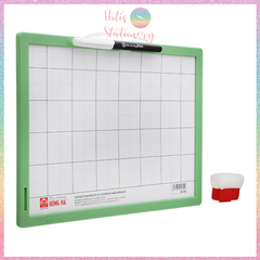 [HOTIS] Bảng Học Sinh 2 Mặt Hồng Hà 3289 – Bảng Nhựa Kẻ Ô Ly Tiêu Chuẩn, Dành Cho Bé Lớp 1 & Tiểu Học (Tặng Bút/Bông Lau)