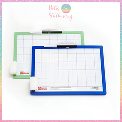 [HOTIS] Bảng Học Sinh 2 Mặt Hồng Hà 3289 – Bảng Nhựa Kẻ Ô Ly Tiêu Chuẩn, Dành Cho Bé Lớp 1 & Tiểu Học (Tặng Bút/Bông Lau)