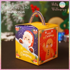 [HOTIS] Túi giấy đựng quà tặng Giáng Sinh Noel Merry Christmas mặt kính trong suốt, hộp quà Noel Mini