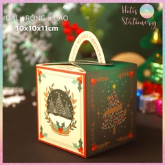 [HOTIS] Túi giấy đựng quà tặng Giáng Sinh Noel Merry Christmas mặt kính trong suốt, hộp quà Noel Mini