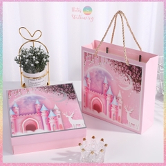 [HOTIS] 14 mẫu - Set Hộp đựng quà tự gấp kèm Túi giấy tiện lợi tiết kiệm hơn KT 20x20x6cm