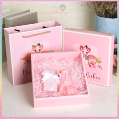 [HOTIS] 14 mẫu - Set Hộp đựng quà tự gấp kèm Túi giấy tiện lợi tiết kiệm hơn KT 20x20x6cm