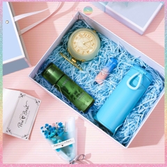 [HOTIS] Set hộp đựng quà tặng thắc nơ kèm túi giấy màu xanh hồng pastel tặng quà - KT 30x22x10cm