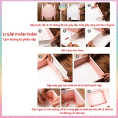 [HOTIS] 5 mẫu - Set Hộp đựng quà tự gấp kèm Túi giấy tiện lợi tiết kiệm hơn, dáng hộp chữ nhật