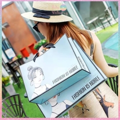 [HOTIS] Túi giấy đựng quà tặng hình cô gái thanh lịch có quai xách