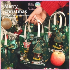 [HOTIS] Túi Giấy Giáng Sinh Có Cửa Kính Trong Suốt - Túi Đựng Quà Noel Sang Trọng, Kèm Phụ Kiện Trang Trí