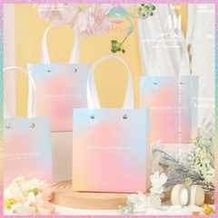 [HOTIS] Túi Đựng Quà Tặng Màu Gradient Kèm Ruy Băng Thắt Nơ - Túi Đựng Mỹ Phẩm, Đựng Quà Nhiều Size, Chất Liệu Nhựa Cao Cấp