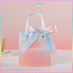 [HOTIS] Túi Đựng Quà Tặng Màu Gradient Kèm Ruy Băng Thắt Nơ - Túi Đựng Mỹ Phẩm, Đựng Quà Nhiều Size, Chất Liệu Nhựa Cao Cấp