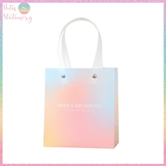 [HOTIS] Túi Đựng Quà Tặng Màu Gradient Kèm Ruy Băng Thắt Nơ - Túi Đựng Mỹ Phẩm, Đựng Quà Nhiều Size, Chất Liệu Nhựa Cao Cấp