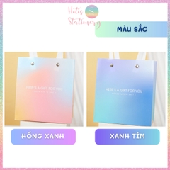 [HOTIS] Túi Đựng Quà Tặng Màu Gradient Kèm Ruy Băng Thắt Nơ - Túi Đựng Mỹ Phẩm, Đựng Quà Nhiều Size, Chất Liệu Nhựa Cao Cấp