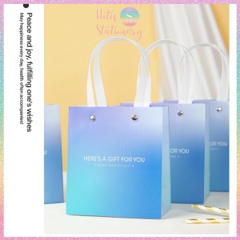 [HOTIS] Túi Đựng Quà Tặng Màu Gradient Kèm Ruy Băng Thắt Nơ - Túi Đựng Mỹ Phẩm, Đựng Quà Nhiều Size, Chất Liệu Nhựa Cao Cấp